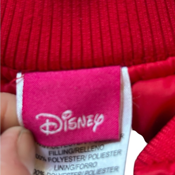 Disney Cherry Red Minnie Mouse 5/6yo zip up satin jacket. Vintage. Exclnt cdtn. - Picture 3 of 8